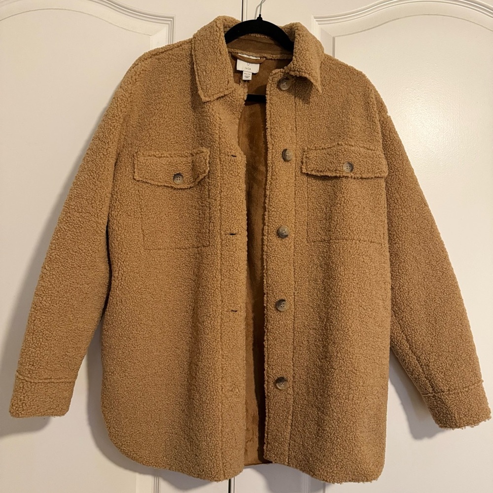 Joie Womens Sherpa Camel Jacket (Like Nanushka) xs